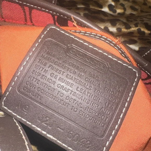 Coach Red and Brown Women's Mini Tote Bag - Picture 5 of 9